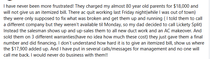 Charging 80 year old parents — documentation on file